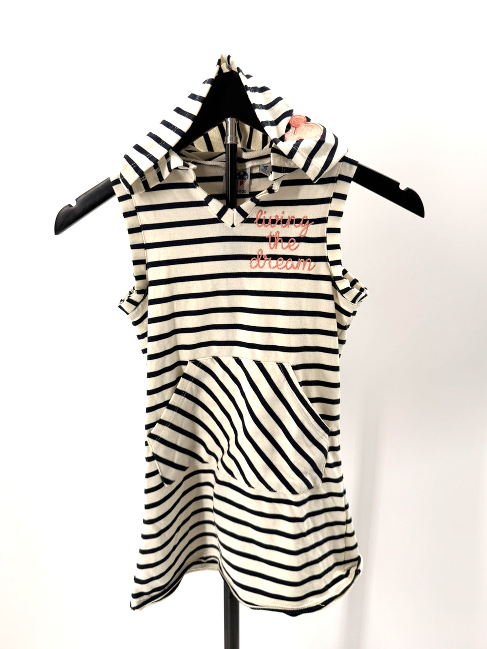 Disney x Mickey Junk Food Girls’s Sleeveless Striped Hoodie Dress Size S Cruise